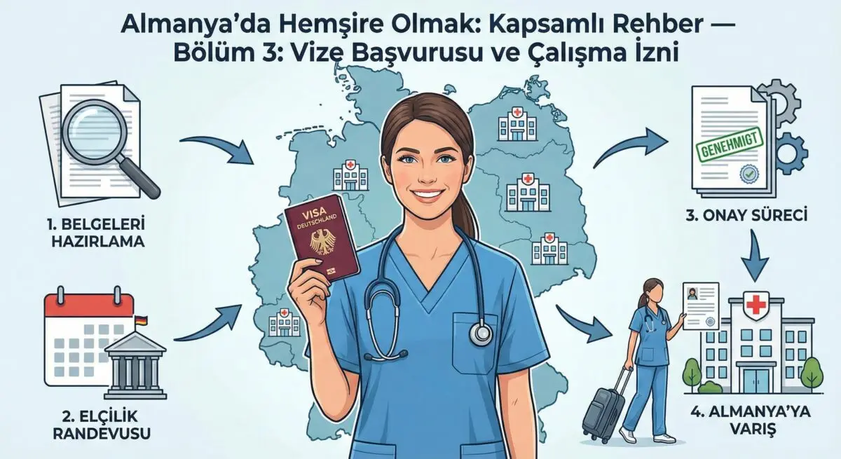 Almanya’da Hemşire Olmak: Kapsamlı Rehber — Bölüm 3: Vize Başvurusu ve Çalışma İzni